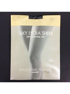 August Max Woman Silky Sheer Light Control Top Hosiery Jet Black Size 3X